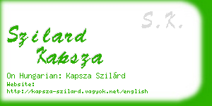 szilard kapsza business card