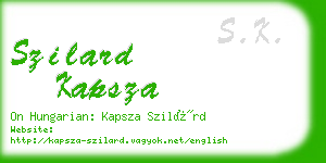 szilard kapsza business card